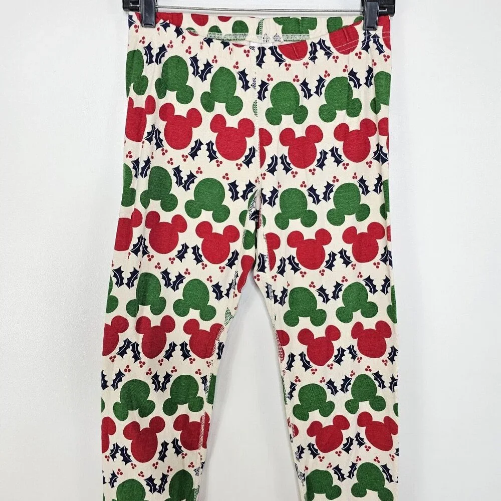 Hanna Andersson Girls Disney Christmas PJ Leggings Small Bottoms Organic Cotton